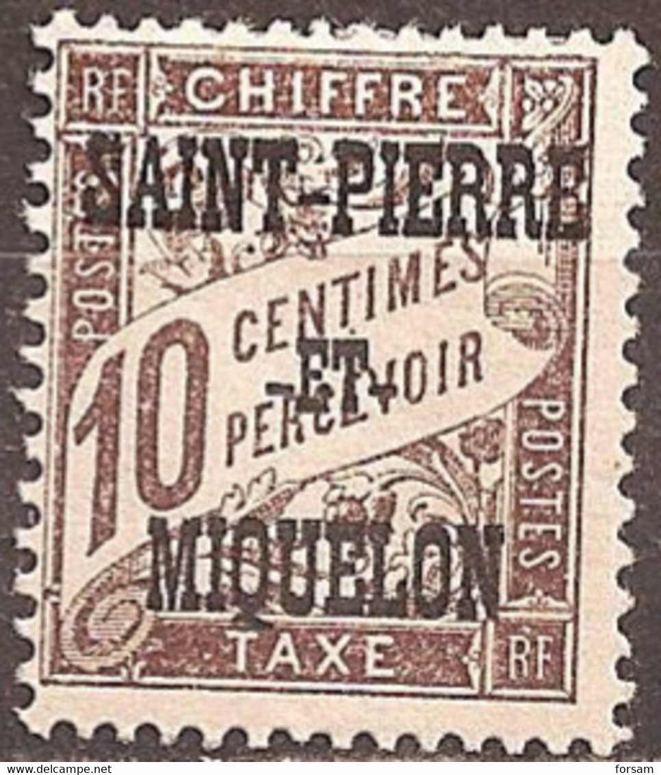 SAINT-PIERRE & MIQUELON..1925/27..Michel # 11...MLH...Portomarken. - Unused Stamps