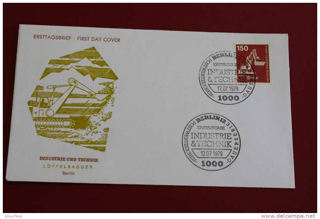 INDUSTRIAE & TECHNIK  BERLIN ERSTTAGSBRIEFE FIRST DAY COVER 1ER JOUR DEUTSCHEBUNDESPOST ALLEMAGNE 1979 - Andere & Zonder Classificatie