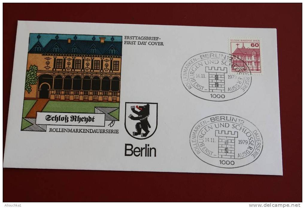 ZCHLOB RHENDT BURGEN UND SCHLOSSER AUSG BERLIN ERSTTAGSBRIEFE FIRST DAY COVER 1ER JOUR DEUTSCHEBUNDESPOST ALLEMAGNE 1979 - Andere & Zonder Classificatie