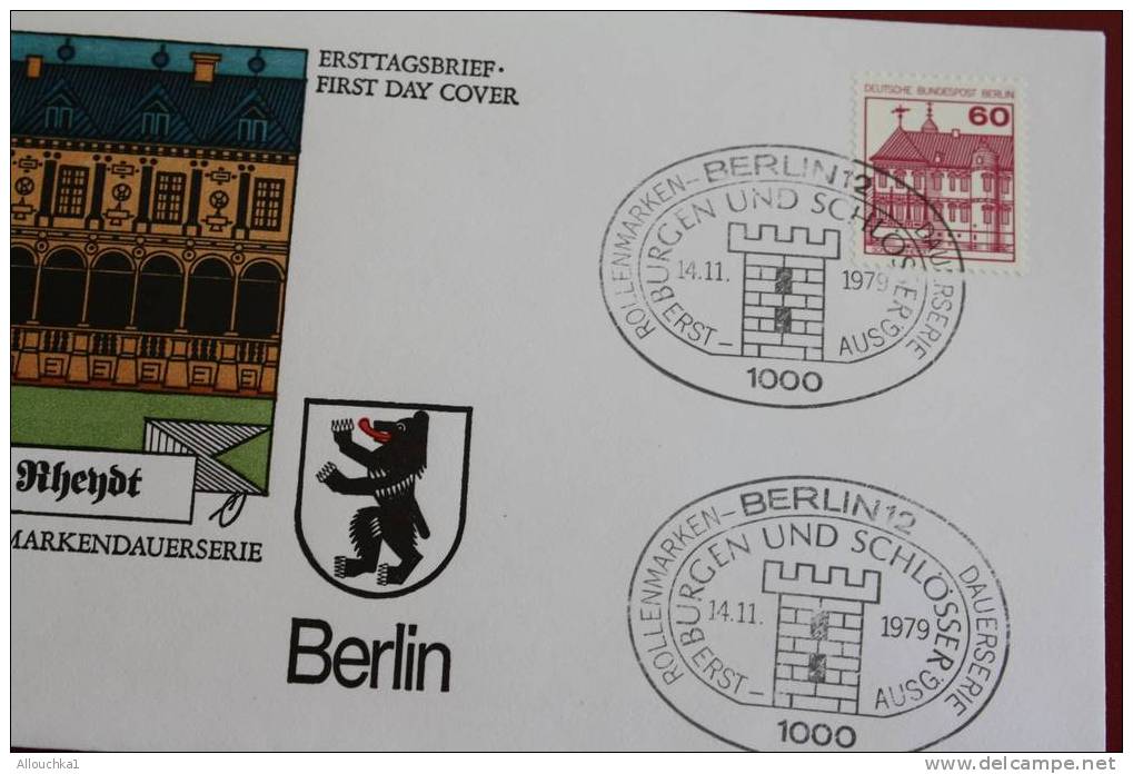 ZCHLOB RHENDT BURGEN UND SCHLOSSER AUSG BERLIN ERSTTAGSBRIEFE FIRST DAY COVER 1ER JOUR DEUTSCHEBUNDESPOST ALLEMAGNE 1979 - Andere & Zonder Classificatie