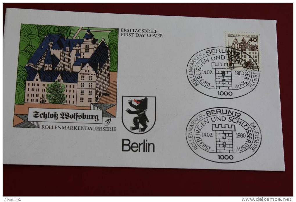 ZCHLOB  BURGEN UND SCHLOSSER AUSG BERLIN ERSTTAGSBRIEFE FIRST DAY COVER 1ER JOUR DEUTSCHEBUNDESPOST ALLEMAGNE 1980 - Other & Unclassified