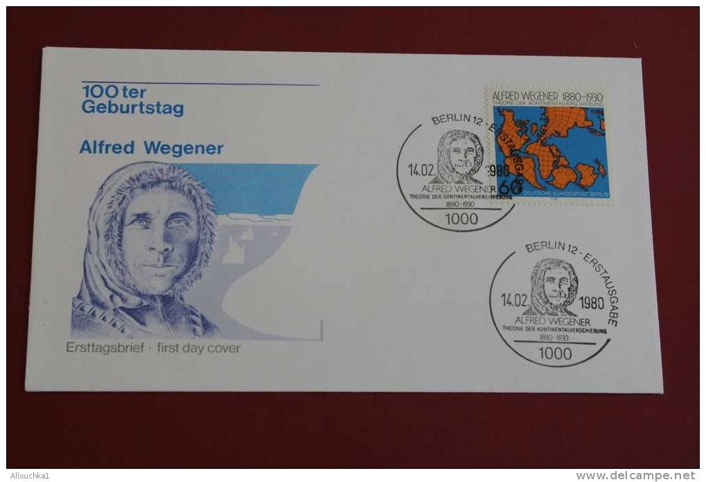 ALFRED WEGENER 100TER GEBURTSTAG BERLIN ERSTTAGSBRIEFE FIRST DAY COVER 1ER JOUR DEUTSCHEBUNDESPOST ALLEMAGNE 1980 - Other & Unclassified
