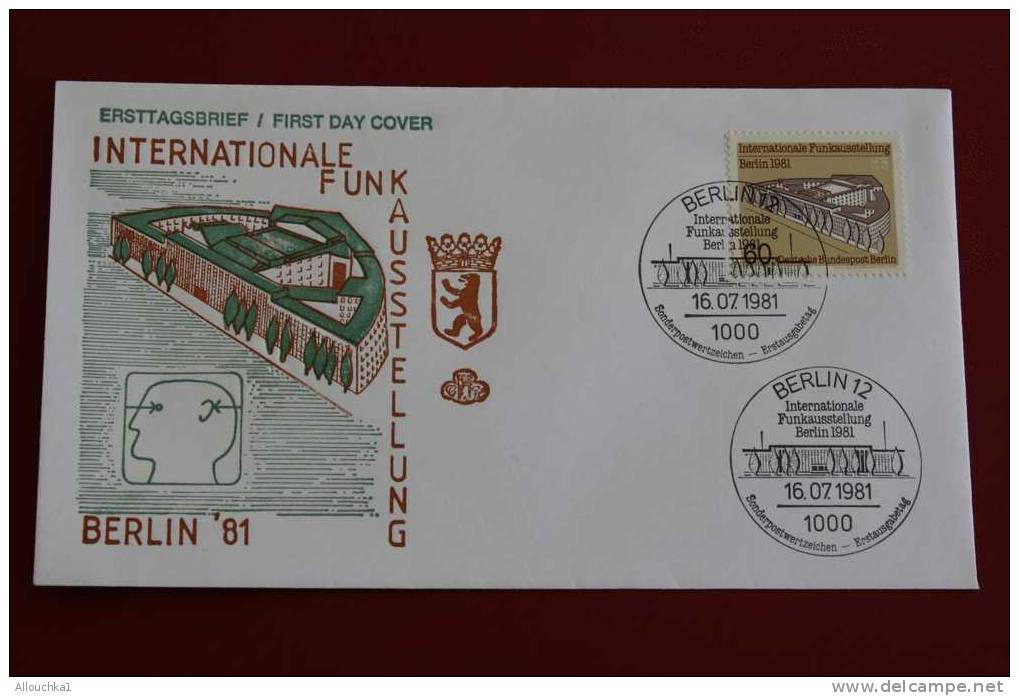 INTERNATIONALE FUNK AUSTELLUNG BERLIN ERSTTAGSBRIEFE FIRST DAY COVER 1ER JOUR DEUTSCHEBUNDESPOST ALLEMAGNE 1981 - Other & Unclassified