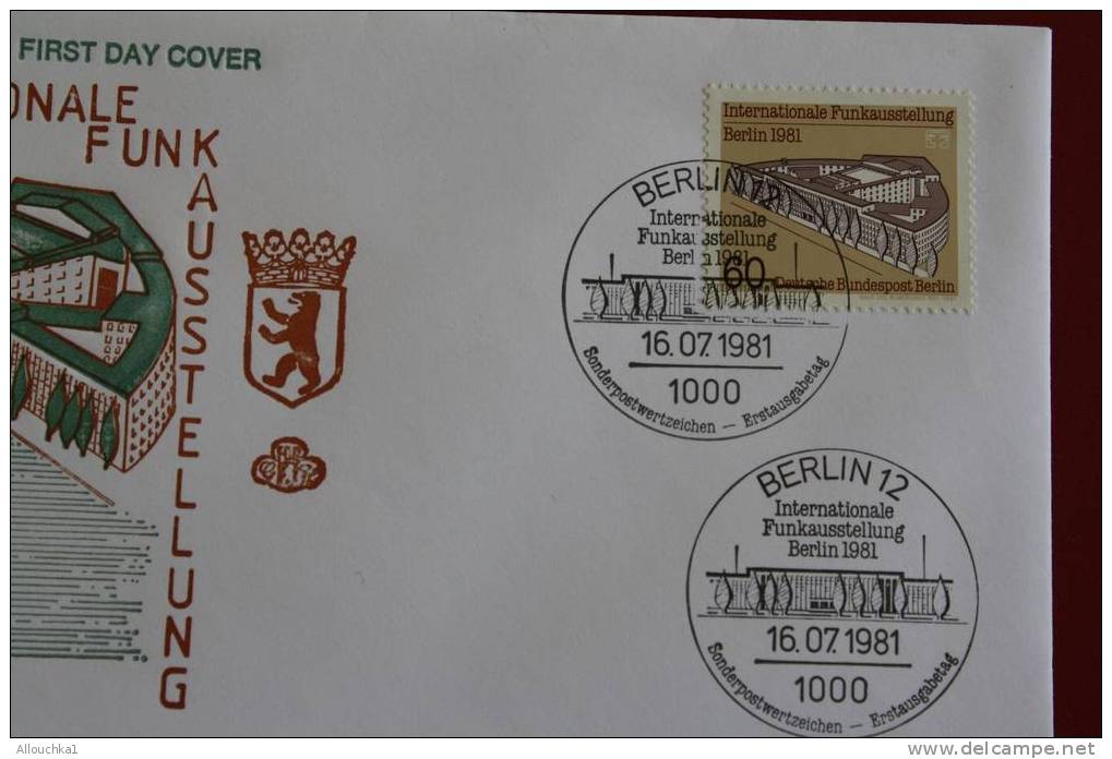 INTERNATIONALE FUNK AUSTELLUNG BERLIN ERSTTAGSBRIEFE FIRST DAY COVER 1ER JOUR DEUTSCHEBUNDESPOST ALLEMAGNE 1981 - Other & Unclassified