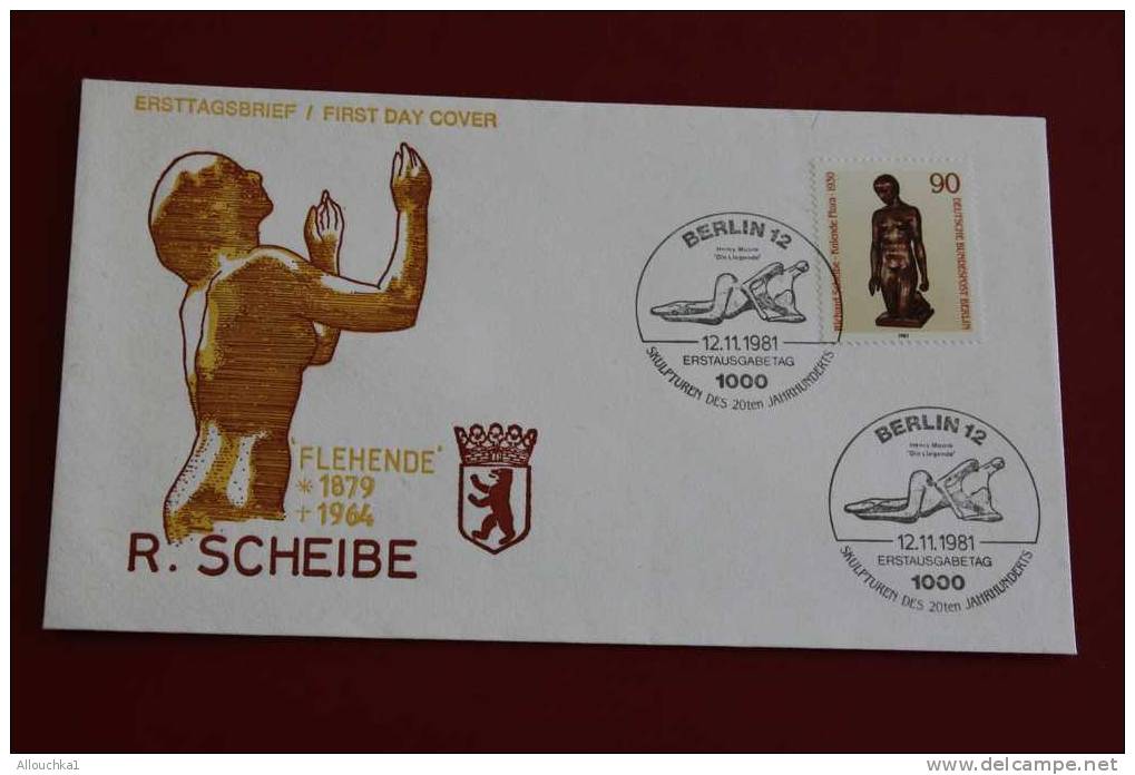 R. SCHEIBE FLEHENDE  BERLIN ERSTTAGSBRIEFE FIRST DAY COVER 1ER JOUR DEUTSCHEBUNDESPOST ALLEMAGNE 1981 - Other & Unclassified