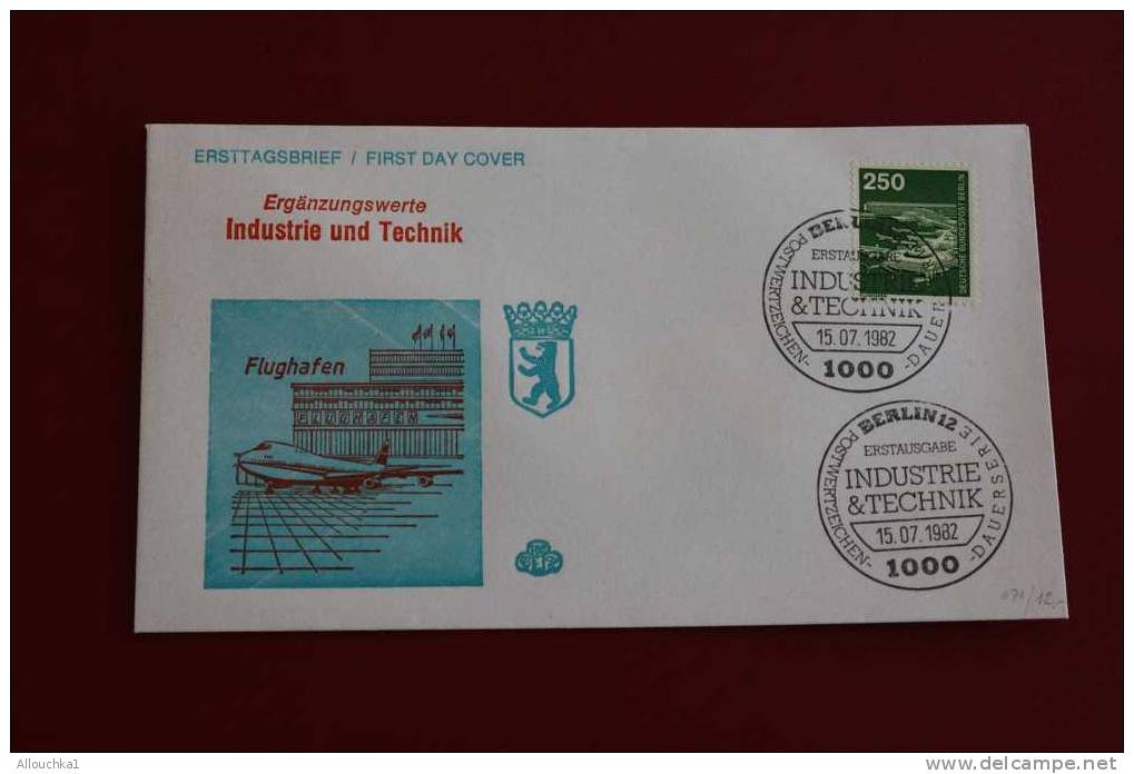 INDUSTRIE & TECHNIK FLUGHAFEN AVIATION BERLIN ERSTTAGSBRIEFE FIRST DAY COVER 1ER JOUR DEUTSCHEBUNDESPOST ALLEMAGNE 1982 - Other & Unclassified