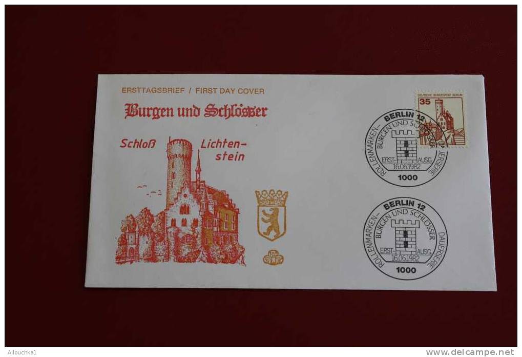 BURGEN & SCHLOSSER SCHLOB LEINSTENSTEN  BERLIN ERSTTAGSBRIEFE FIRST DAY COVER 1ER JOUR DEUTSCHEBUNDESPOST ALLEMAGNE 1982 - Other & Unclassified