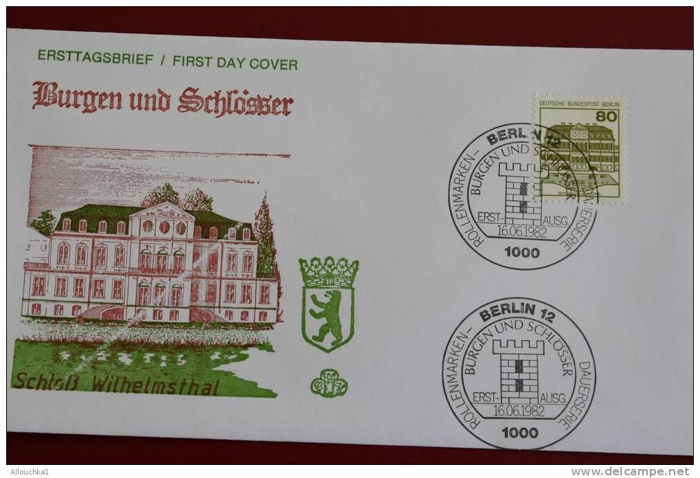 BURGEN & SCHLOSSER SCHLOB WITHELMSTHAL  BERLIN ERSTTAGSBRIEFE FIRST DAY COVER 1ER JOUR DEUTSCHEBUNDESPOST ALLEMAGNE 1982 - Other & Unclassified