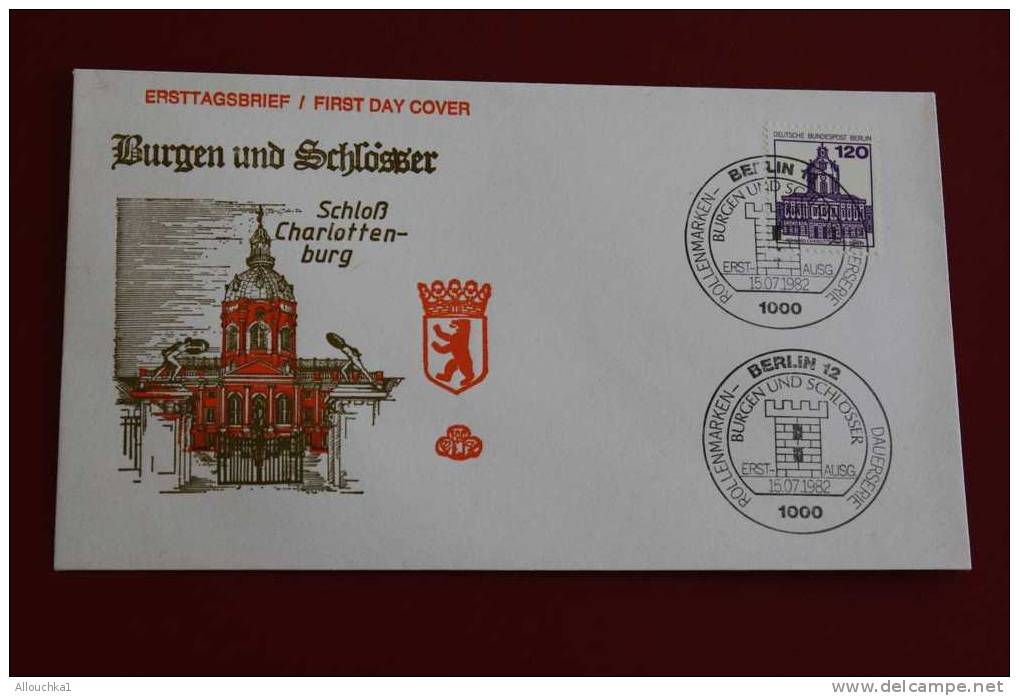 BURGEN & SCHLOSSER SCHLO CHARLOTENSBURG BERLIN ERSTTAGSBRIEFE FIRST DAY COVER 1ER JOUR DEUTSCHEBUNDESPOST ALLEMAGNE 1982 - Other & Unclassified