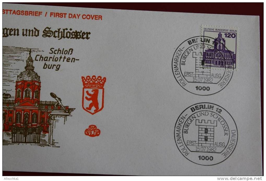 BURGEN & SCHLOSSER SCHLO CHARLOTENSBURG BERLIN ERSTTAGSBRIEFE FIRST DAY COVER 1ER JOUR DEUTSCHEBUNDESPOST ALLEMAGNE 1982 - Other & Unclassified