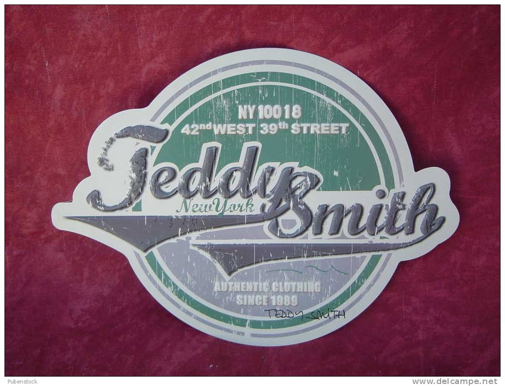 Plaque Métal "TEDDY SMITH" New York. Modèle 2 - Plaques En Tôle (après 1960)