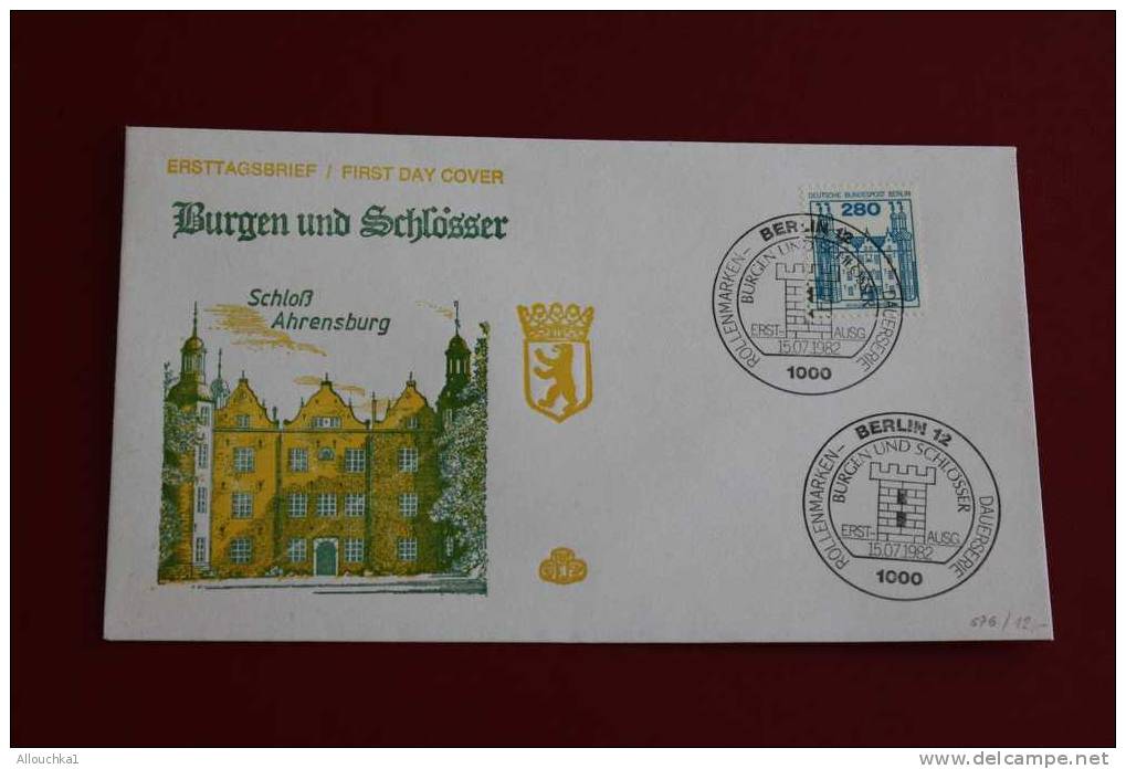 BURGEN & SCHLOSSER SCHLOB AHRENSBURG BERLIN ERSTTAGSBRIEFE FIRST DAY COVER 1ER JOUR DEUTSCHEBUNDESPOST ALLEMAGNE 1982 - Other & Unclassified