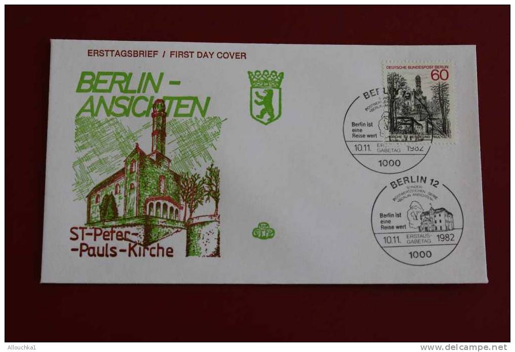 ST PETER PAUL KIRCHE ANSICHTEN BERLIN ERSTTAGSBRIEFE FIRST DAY COVER 1ER JOUR DEUTSCHEBUNDESPOST ALLEMAGNE 1982 - Other & Unclassified