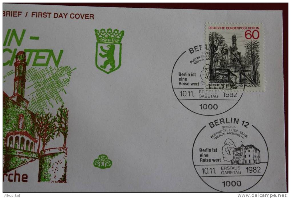 ST PETER PAUL KIRCHE ANSICHTEN BERLIN ERSTTAGSBRIEFE FIRST DAY COVER 1ER JOUR DEUTSCHEBUNDESPOST ALLEMAGNE 1982 - Other & Unclassified