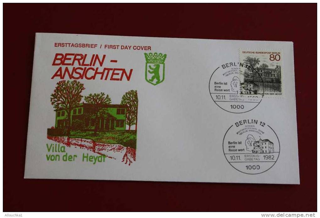 VILLA VON DER HEYDT ANSICHTEN BERLIN ERSTTAGSBRIEFE FIRST DAY COVER 1ER JOUR DEUTSCHEBUNDESPOST ALLEMAGNE 1982 - Other & Unclassified