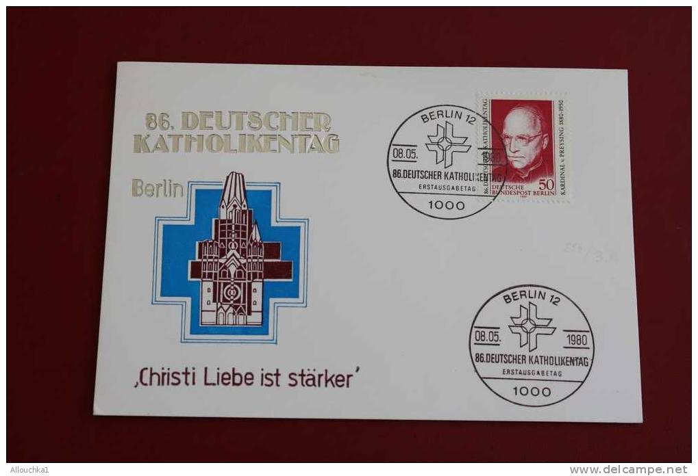 DEUTSCHER KATHOLIKENTAG CHRISTI LIEBE I BERLIN ERSTTAGSBRIEFE FIRST DAY COVER 1ER JOUR DEUTSCHEBUNDESPOST ALLEMAGNE 1986 - 1e Jour – FDC (feuillets)