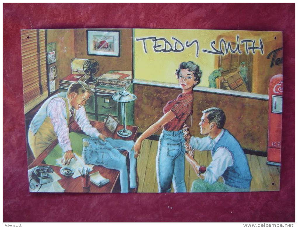 Plaque Métal "TEDDY SMITH" New York. Modèle 3 - Plaques En Tôle (après 1960)