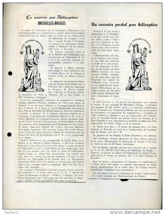 SABENA POSTE PAR HELICOPTERE - FACTEUR -1954 - HELIPOST - HELICOPTER POST- HELIPORT BRUXELLES / BRUGES - Other & Unclassified