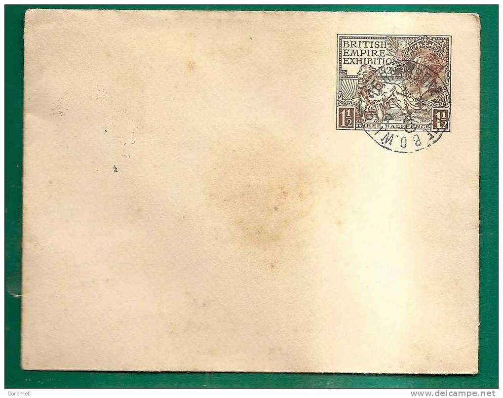 UK - BRITISH EMPIRE EXHIBITION - 1924 POSTAL STATIONERY COVER Cancelled Raihbone Place B.O.W.I. - Stamped Stationery, Airletters & Aerogrammes