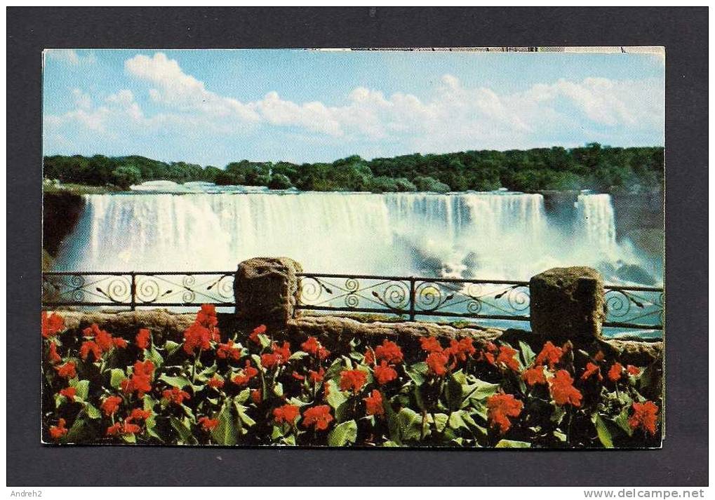 NIAGARA FALLS CAUGHT BY THE CAMERA FROM A SECTION OF ONTARIO PARKS COMMISSION FLORAL DISPLAY - Niagarafälle