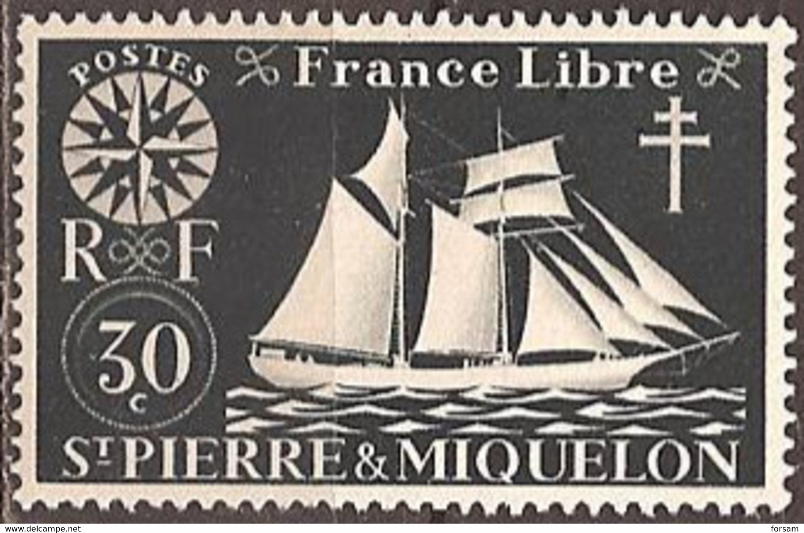 SAINT-PIERRE & MIQUELON..1942..Michel # 302...MLH. - Unused Stamps