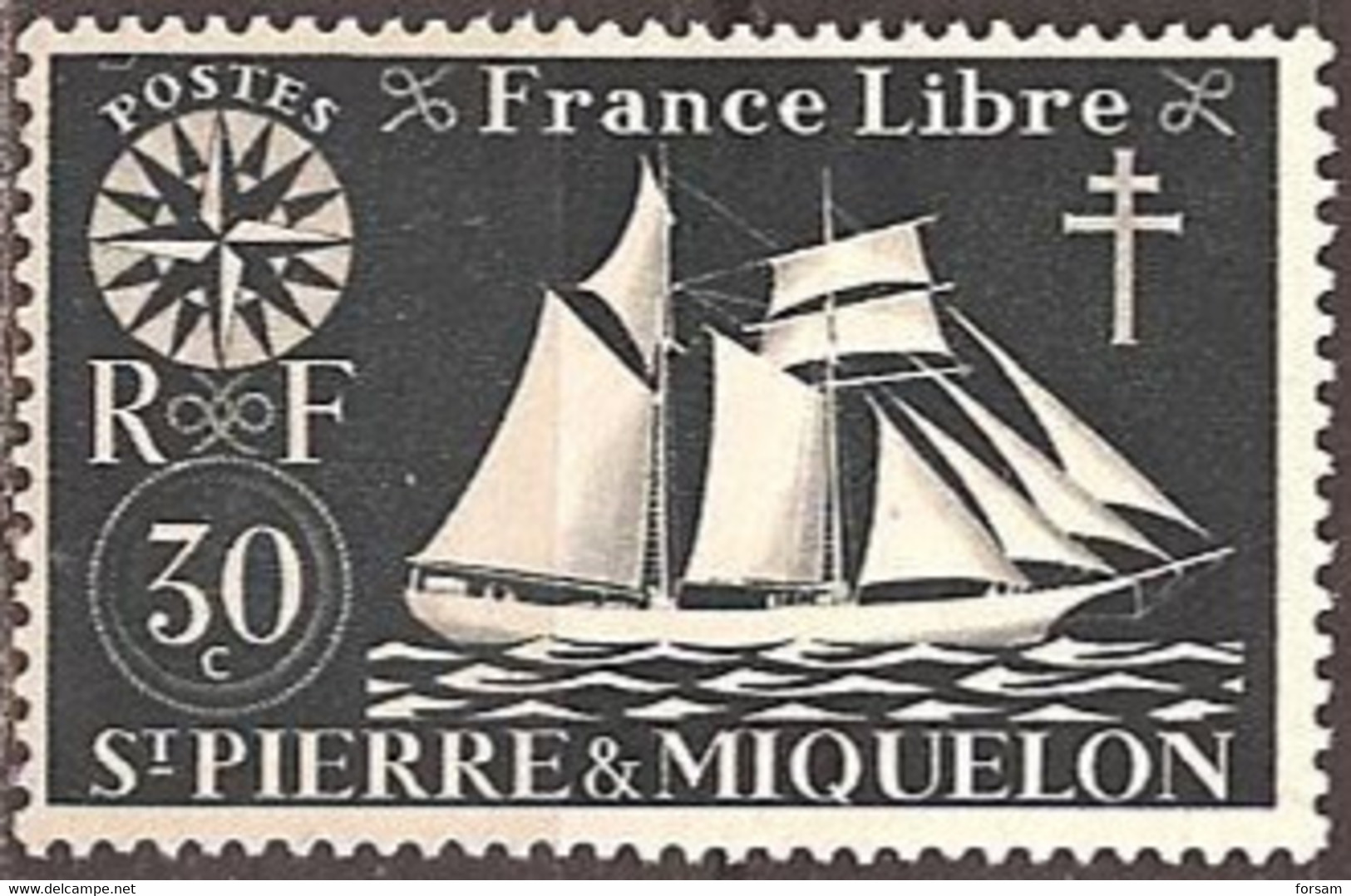 SAINT-PIERRE & MIQUELON..1942..Michel # 302...MLH. - Unused Stamps