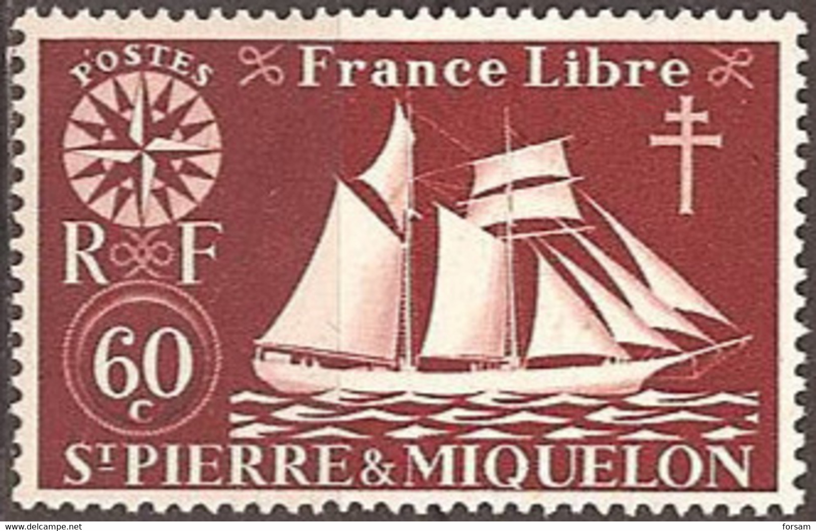 SAINT-PIERRE & MIQUELON..1942..Michel # 304...MLH. - Unused Stamps