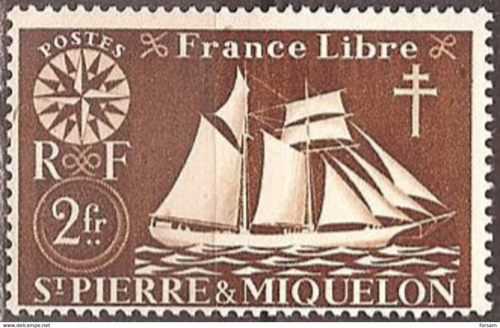 SAINT-PIERRE & MIQUELON..1942..Michel # 307...MLH. - Unused Stamps