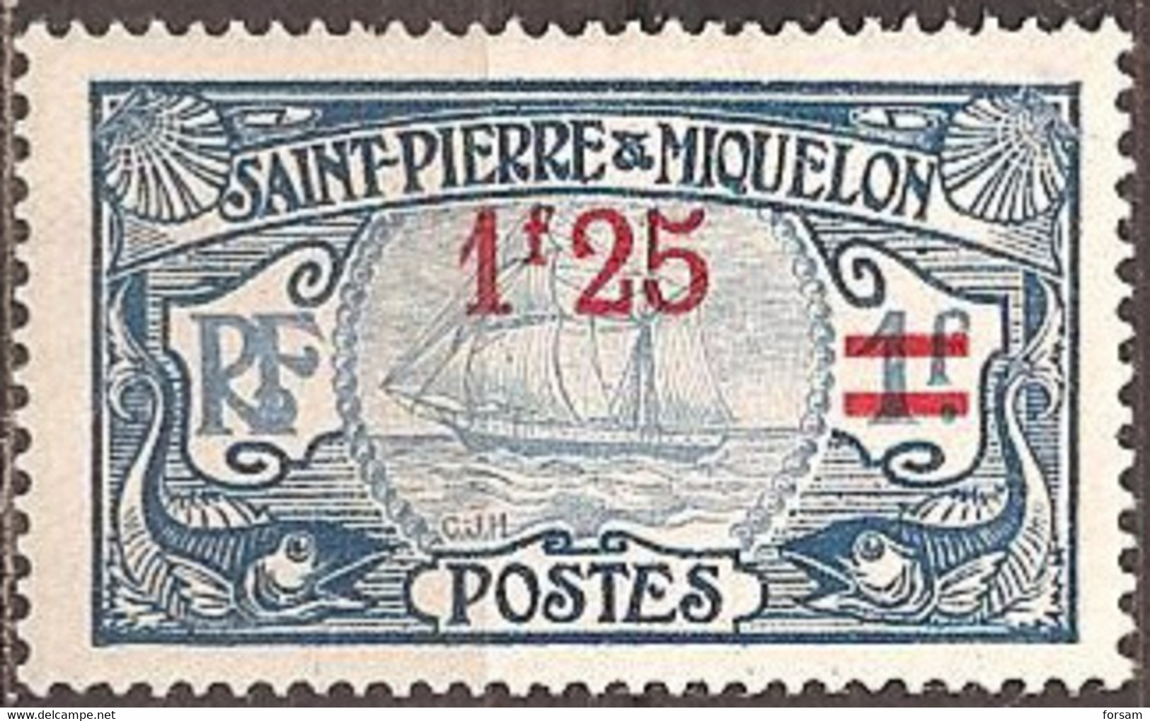 SAINT-PIERRE & MIQUELON..1924..Michel # 124...MLH. - Unused Stamps