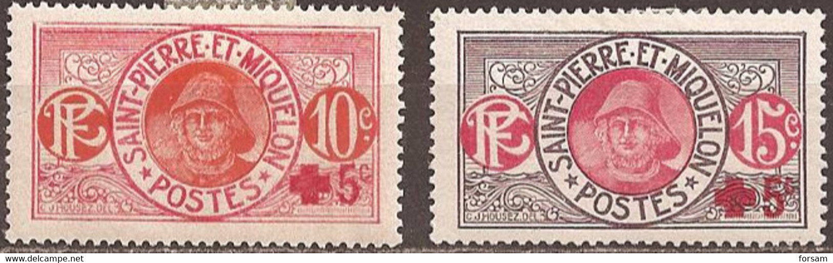 SAINT-PIERRE & MIQUELON..1915/17..Michel # 101-102...MLH. - Unused Stamps