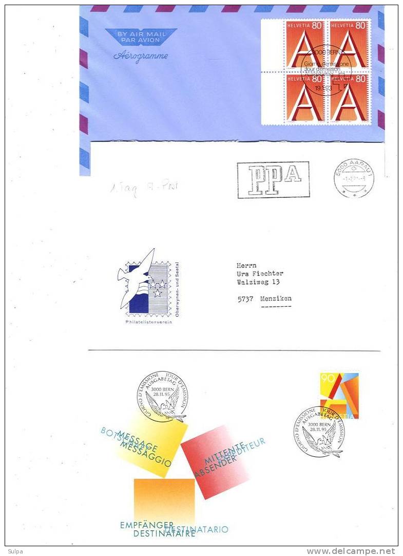 Courrier A, 1er Jour / A-Post Ersttag (Ersttag Maschinenstempel-Flagge) - Briefe U. Dokumente