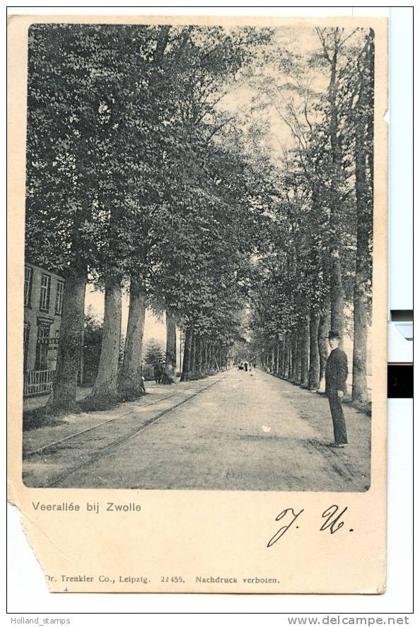 ANSICHTKAART ZWOLLE VEERALLEE  (329)  GELOPEN 1905 NAAR ZWOLLE - Zwolle