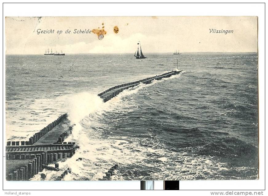 ANSICHTKAART  (334) VLISSINGEN GEZICHT OP DE SCHELDE * STEMPEL ZWOLLE + VLISSINGEN GELOPEN 1907  NAAR ZWOLLE - Vlissingen