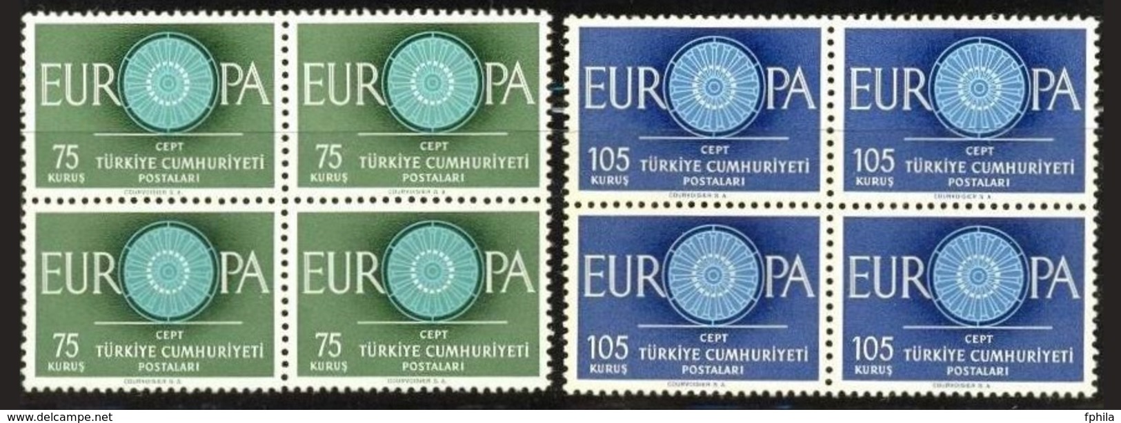 1960 TURKEY EUROPA CEPT BLOCK OF 4 MNH ** - 1960