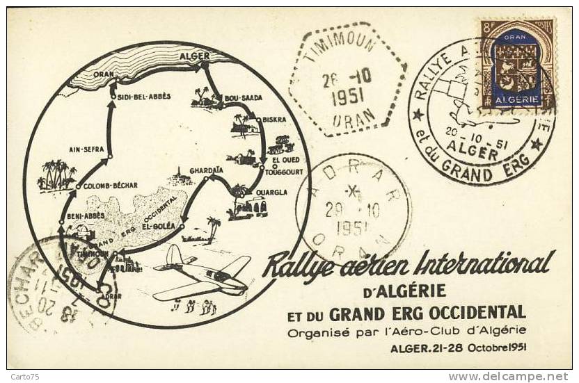 Aviation - Rallye Aérien - Aéro-Club - Algérie - Philatélie - Géogarphie - Autres & Non Classés