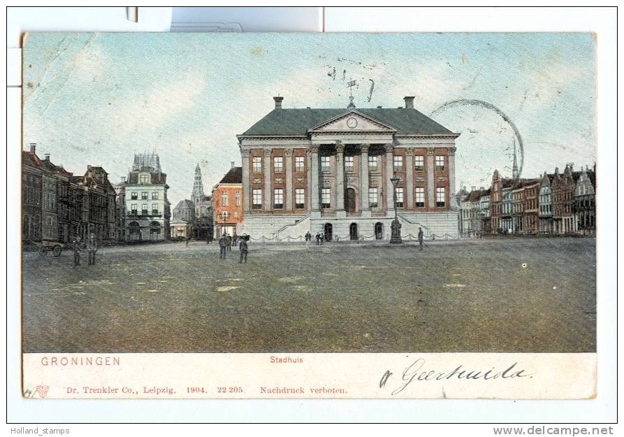 ANSICHTKAART  (393) GRONINGEN * STADHUIS *  GELOPEN IN 1904 NAAR DEN HAAG - Groningen