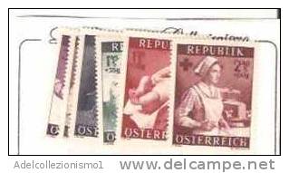 31486) AUSTRIA-PRO SANITà Croce Rossa-1954 -SERIE COMPLETA- MNH** - Plaatfouten & Curiosa