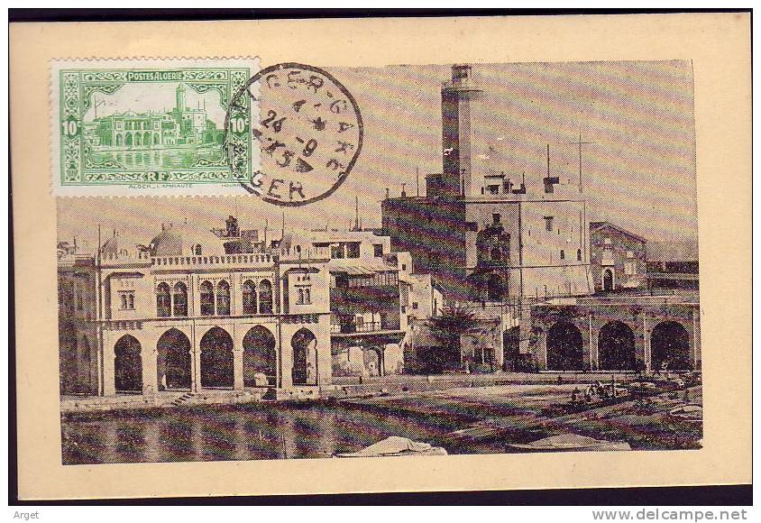 Carte-Maximum ALGERIE, N°Yvert  105 (Alger - Amirauté) Obl 24.9.45 Alger-Gare - Cartes-maximum