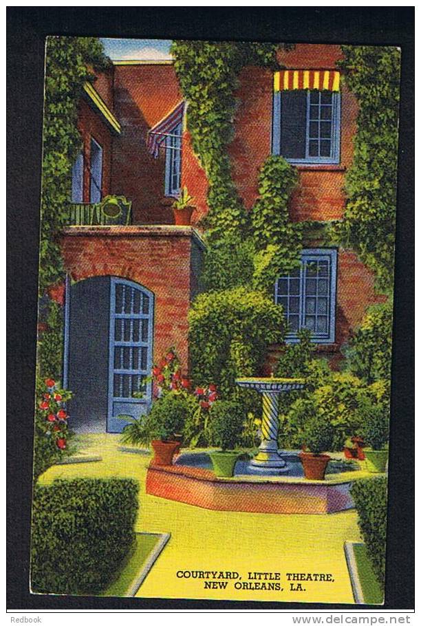 Early Postcard Courtyard Little Theatre New Orleans Louisiana USA - Ref 457 - New Orleans