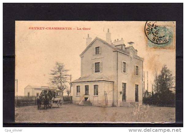 21 GEVREY CHAMBERTIN Gare, Extérieur, Attelage, Ed BD, 1904 - Gevrey Chambertin