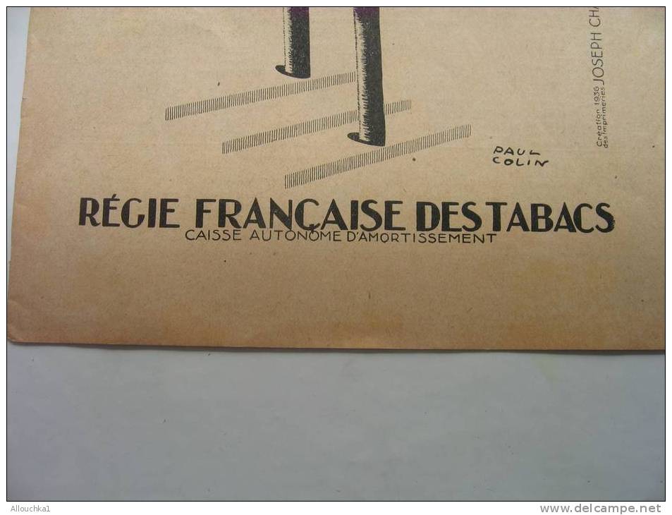 TABAC -PUBLICITE DE LA REGIE FRANCAISE DES TABACS  CAISSE AUTONOME D'AMORTISSEMENT SIGNEE PAUL COLIN: ETRENNES 1937- - Autres & Non Classés