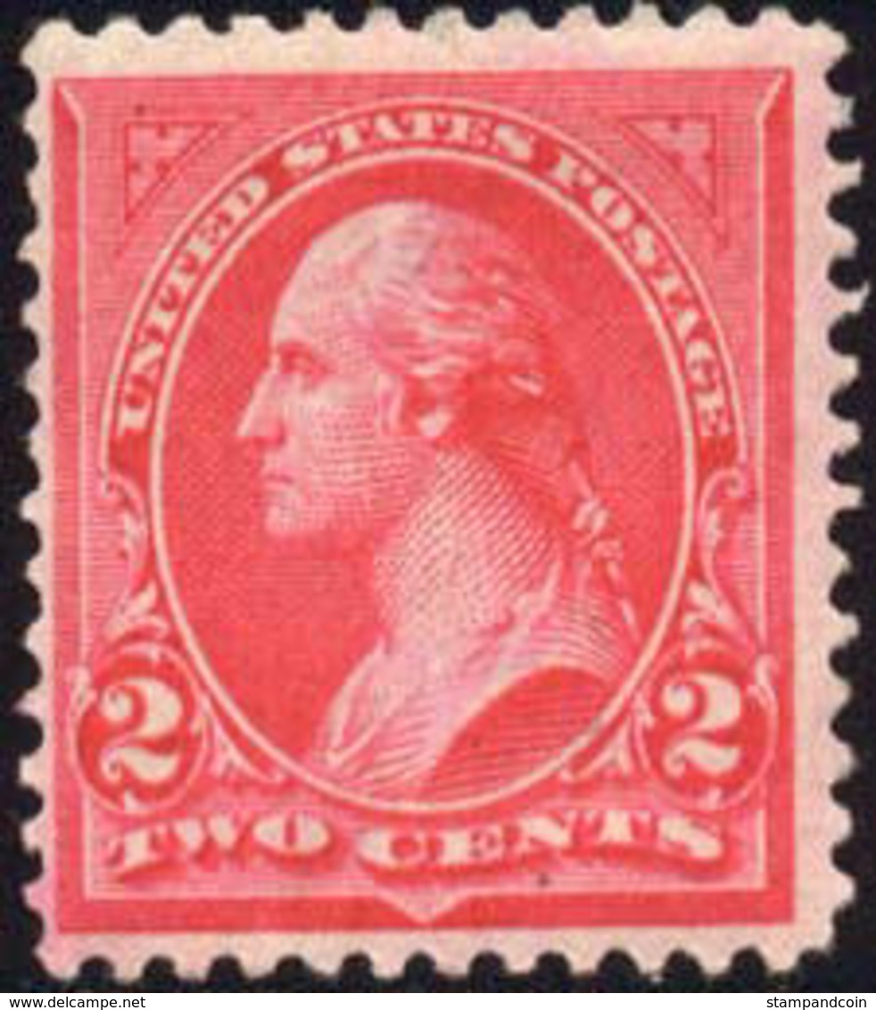 US #251 Mint Hinged 2c Washington From 1894  Carmine Ty2 - Ongebruikt