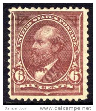 US #256 Mint Hinged 6c Garfield From 1894 - Neufs