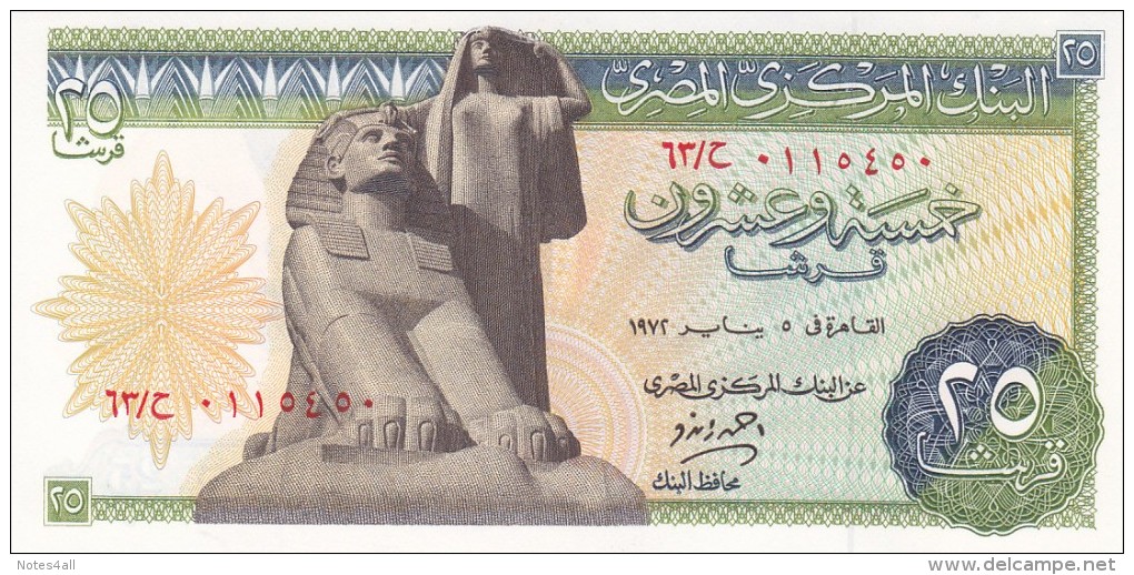 EGYPT 25 PT 1972 P-42 Sig/ZENDO #14 UNC */* - Egypte