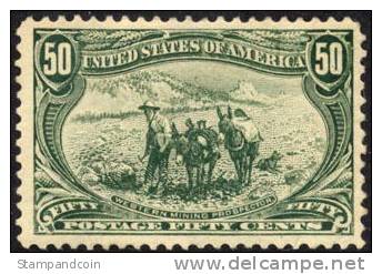 US #291 VF/XF Mint Hinged 50c Trans-Mississippi From 1898 - Ongebruikt