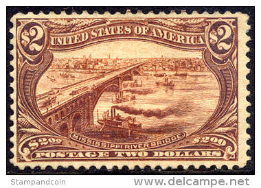 US #293 Mint Hinged $2 Trans-Mississippi From 1898 - Neufs