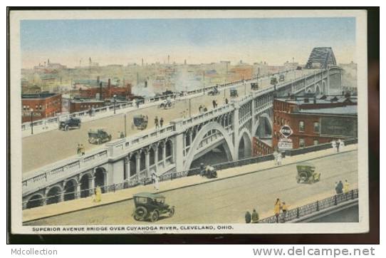 ETATS-UNIS CLEVELAND /  Superior Avenue Bridge Over Cuyahoga River  /  Couleur - Cleveland