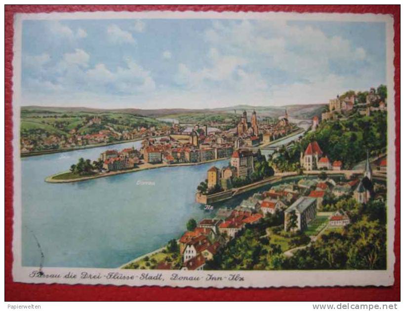 Passau - Künstlerkarte Zusammenluß - Passau