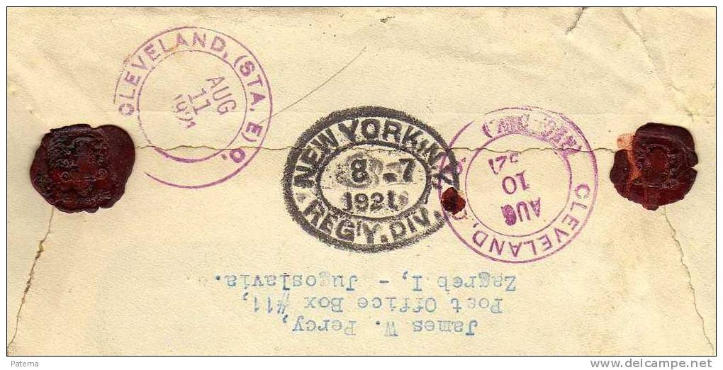 3190 Carta , Certificada ZAGREB ( Yugoslavia) 1921, - Covers & Documents