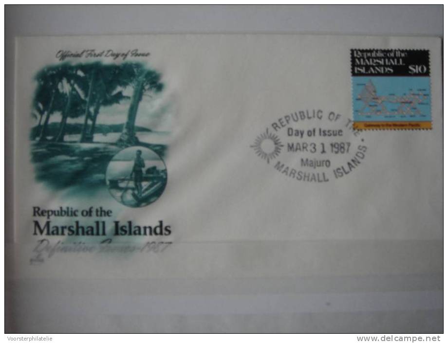 MASRSHALL ISLANDS FDC 1987 MI 119 ISLAND MAP VERY FINE BLANK - Marshall Islands